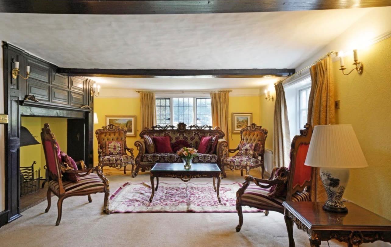 The drawing room with period fireplace